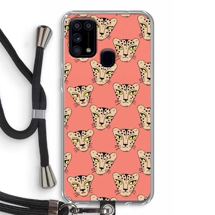 Tijger: Samsung Galaxy M31 Transparant Hoesje met koord