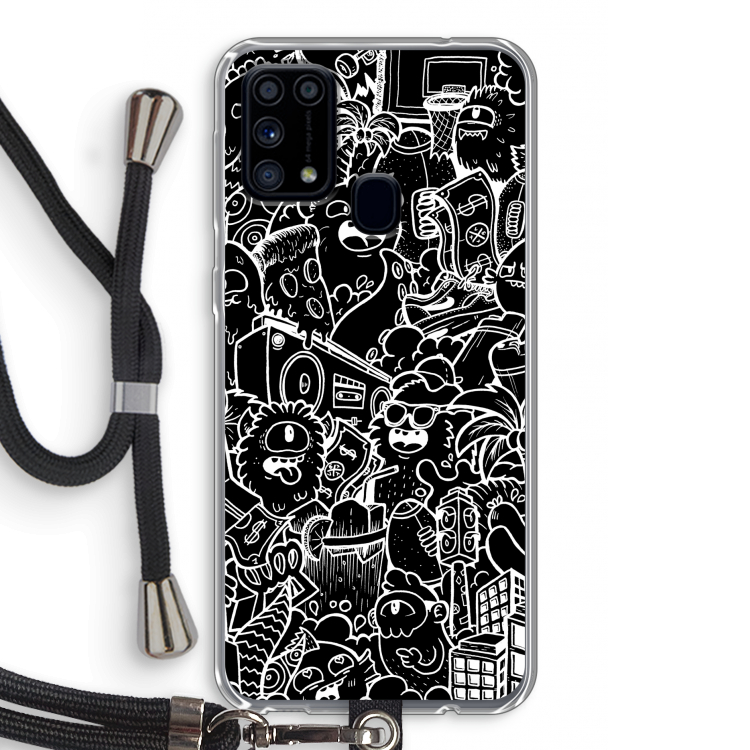Vexx Black City : Samsung Galaxy M31 Transparant Hoesje met koord
