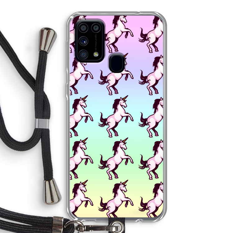 Musketon Unicorn: Samsung Galaxy M31 Transparant Hoesje met koord