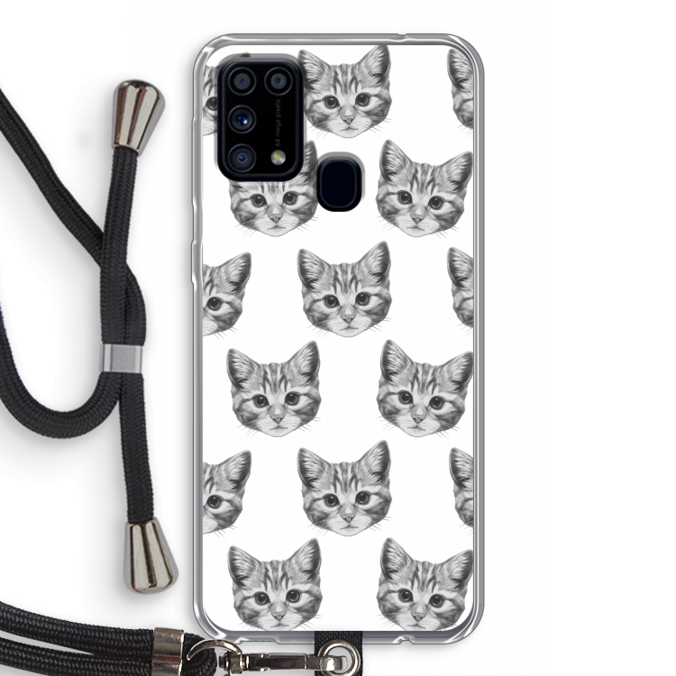 Kitten: Samsung Galaxy M31 Transparant Hoesje met koord