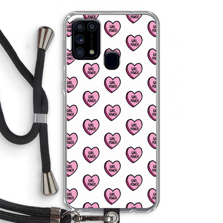 GIRL POWER: Samsung Galaxy M31 Transparant Hoesje met koord