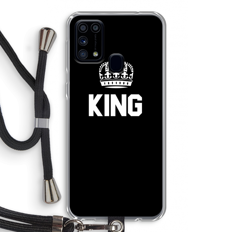 King zwart: Samsung Galaxy M31 Transparant Hoesje met koord