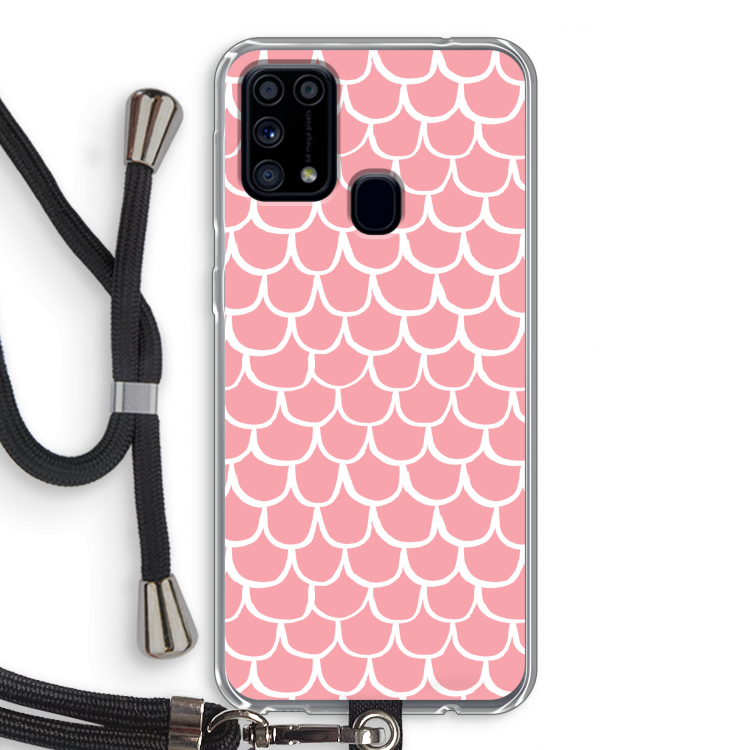 Dakpannetjes: Samsung Galaxy M31 Transparant Hoesje met koord