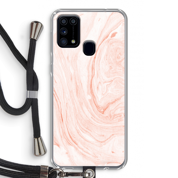 Peach bath: Samsung Galaxy M31 Transparant Hoesje met koord