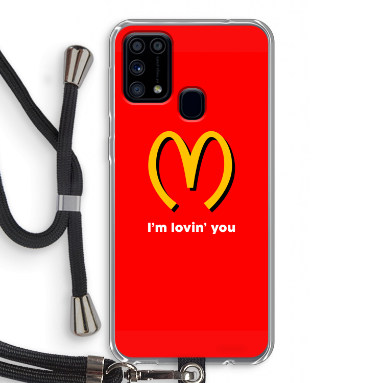 I'm lovin' you: Samsung Galaxy M31 Transparant Hoesje met koord