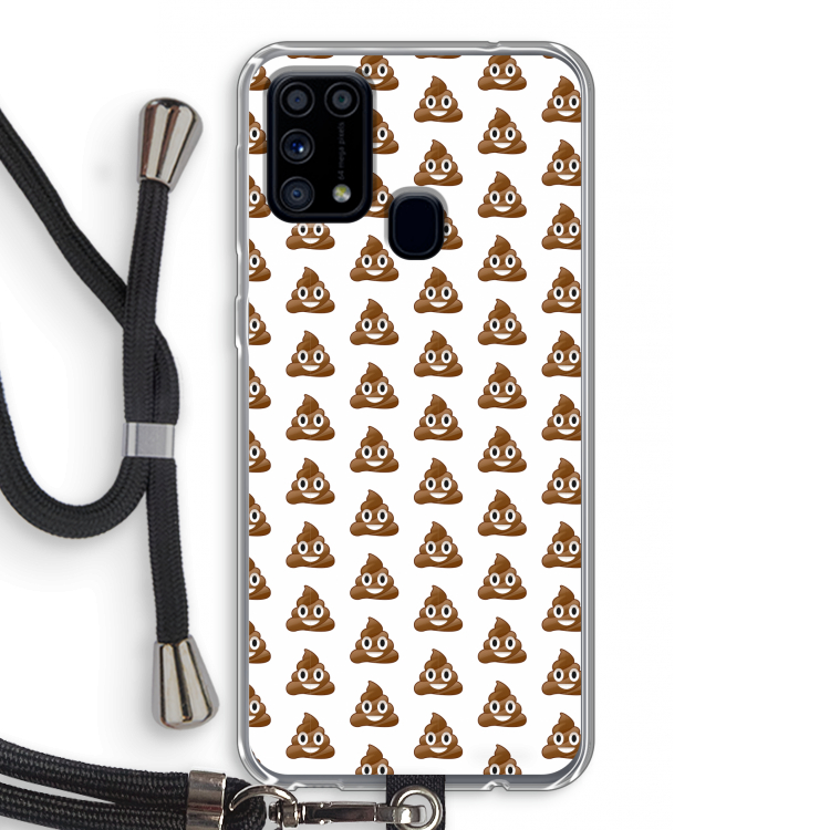 Poop emoji: Samsung Galaxy M31 Transparant Hoesje met koord