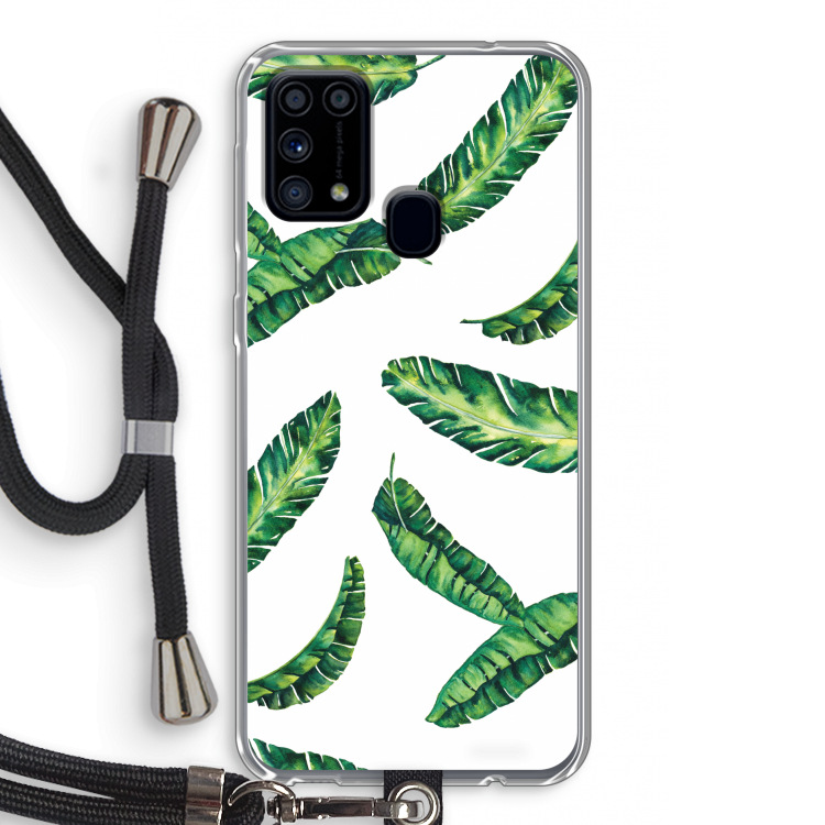 Lange bladeren: Samsung Galaxy M31 Transparant Hoesje met koord
