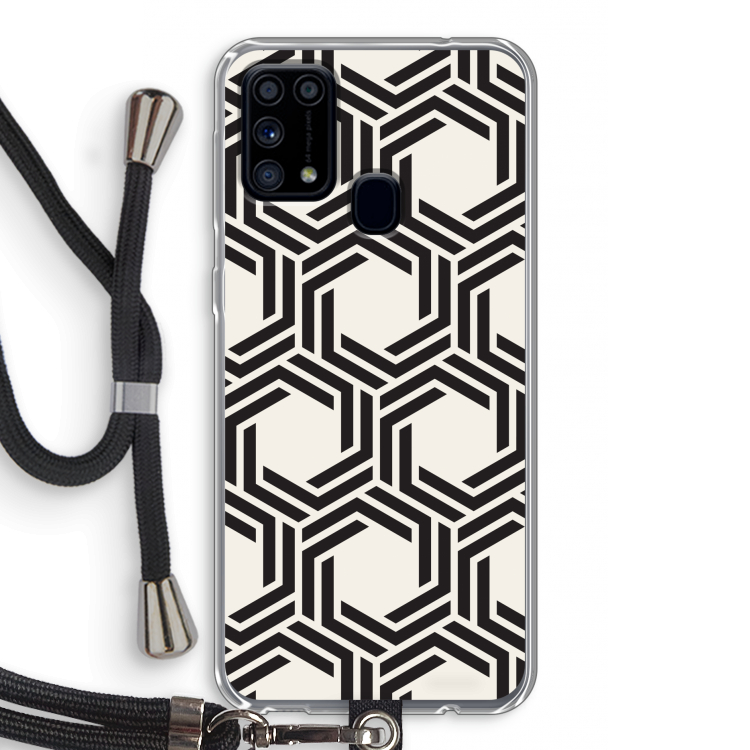 Geometrisch patroon: Samsung Galaxy M31 Transparant Hoesje met koord