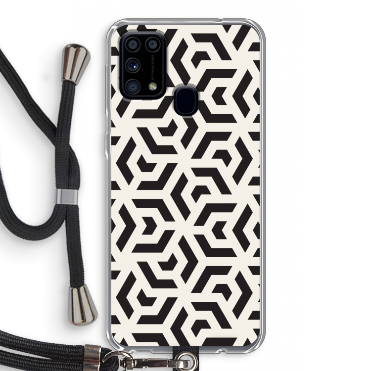 Crazy pattern: Samsung Galaxy M31 Transparant Hoesje met koord