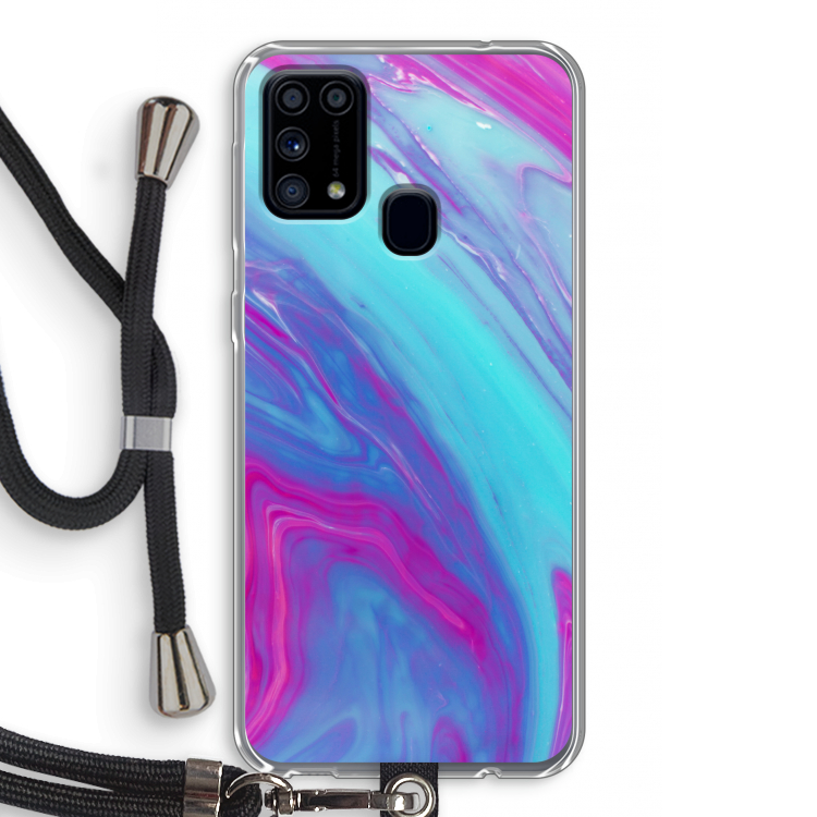 Zweverige regenboog: Samsung Galaxy M31 Transparant Hoesje met koord