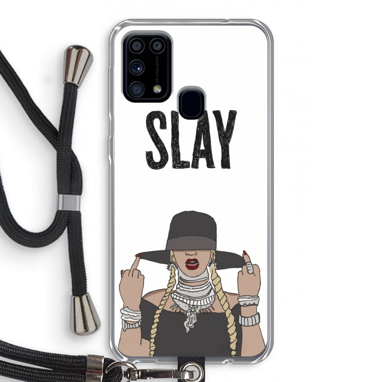 Slay All Day: Samsung Galaxy M31 Transparant Hoesje met koord