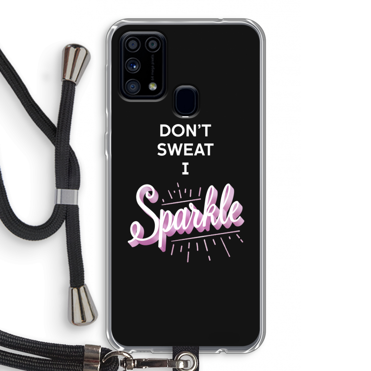 Sparkle quote: Samsung Galaxy M31 Transparant Hoesje met koord