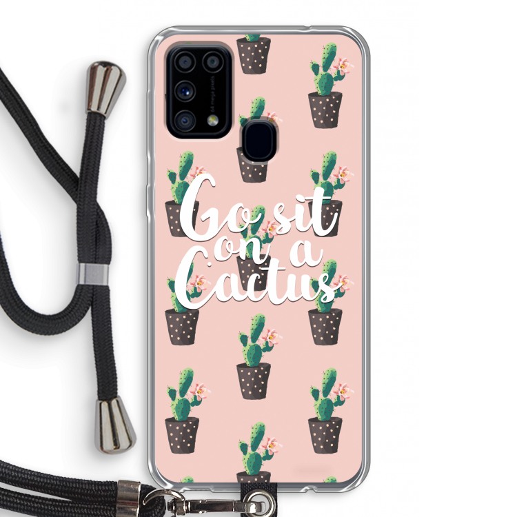 Cactus quote: Samsung Galaxy M31 Transparant Hoesje met koord