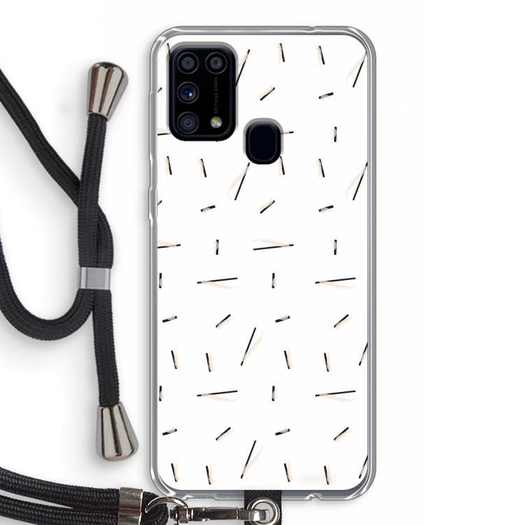 Hipster stripes: Samsung Galaxy M31 Transparant Hoesje met koord