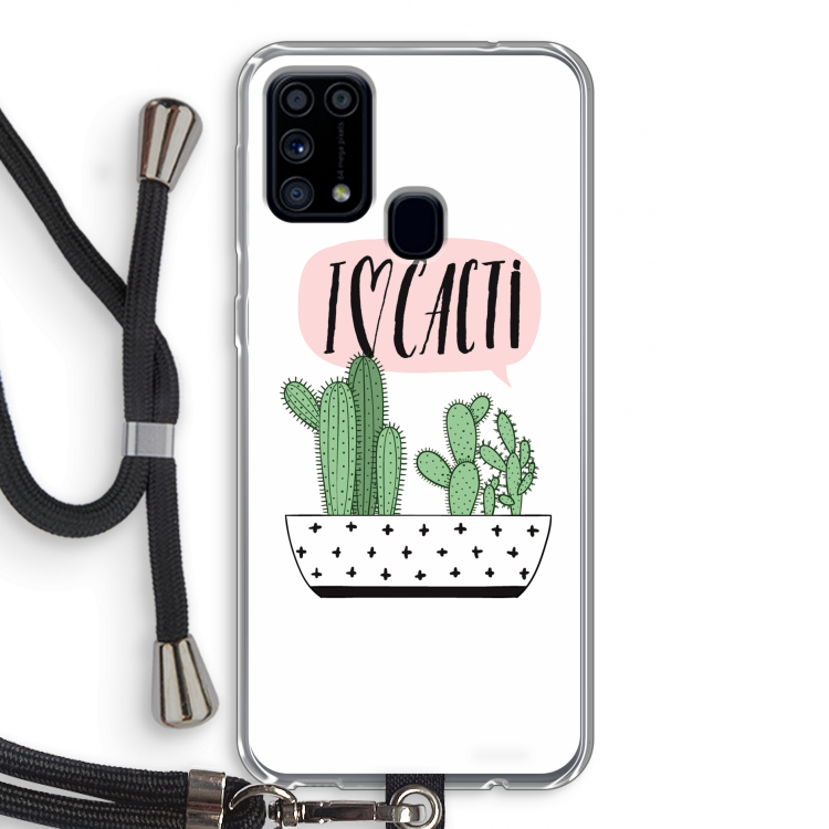 I love cacti: Samsung Galaxy M31 Transparant Hoesje met koord