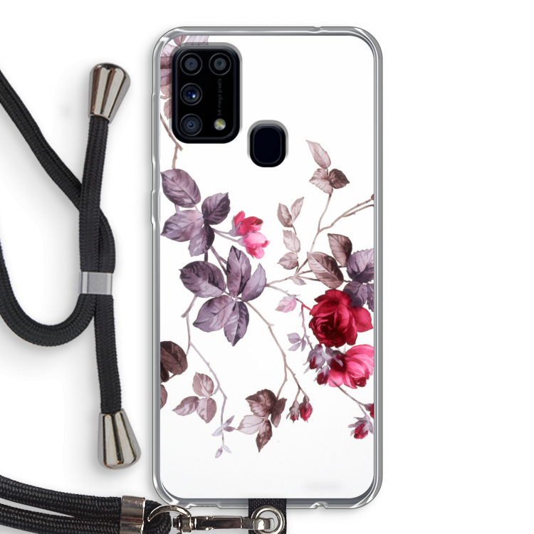 Mooie bloemen: Samsung Galaxy M31 Transparant Hoesje met koord
