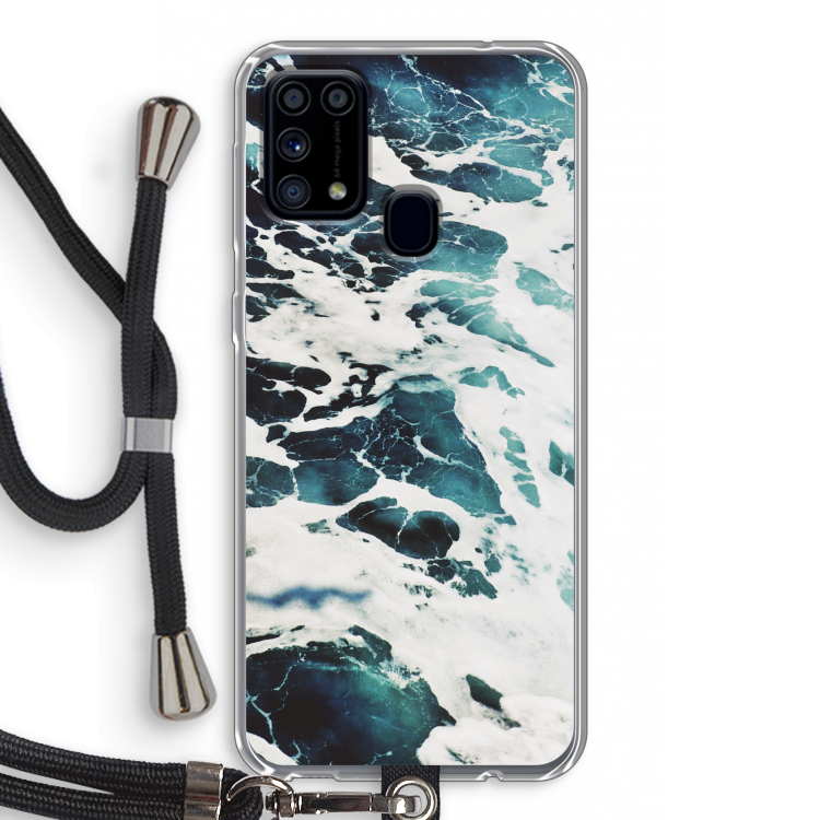 Golven: Samsung Galaxy M31 Transparant Hoesje met koord