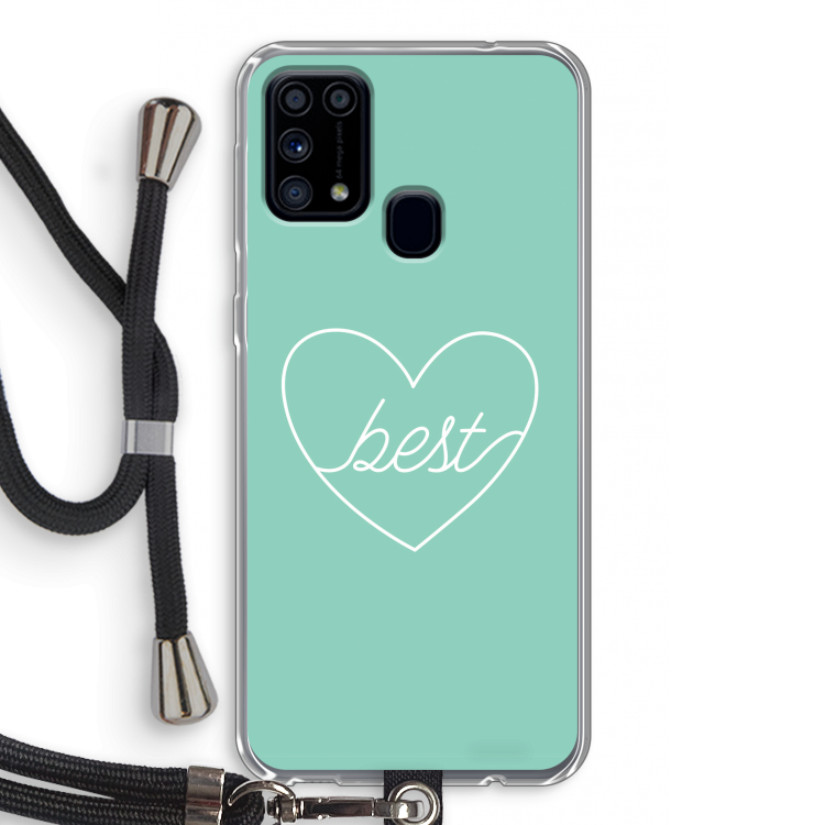 Best heart pastel: Samsung Galaxy M31 Transparant Hoesje met koord