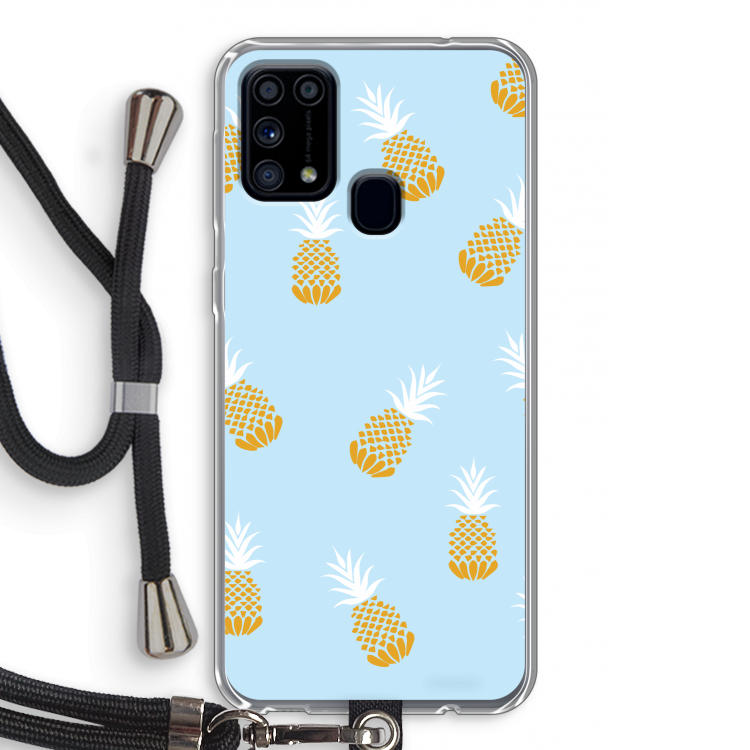 Ananasjes: Samsung Galaxy M31 Transparant Hoesje met koord