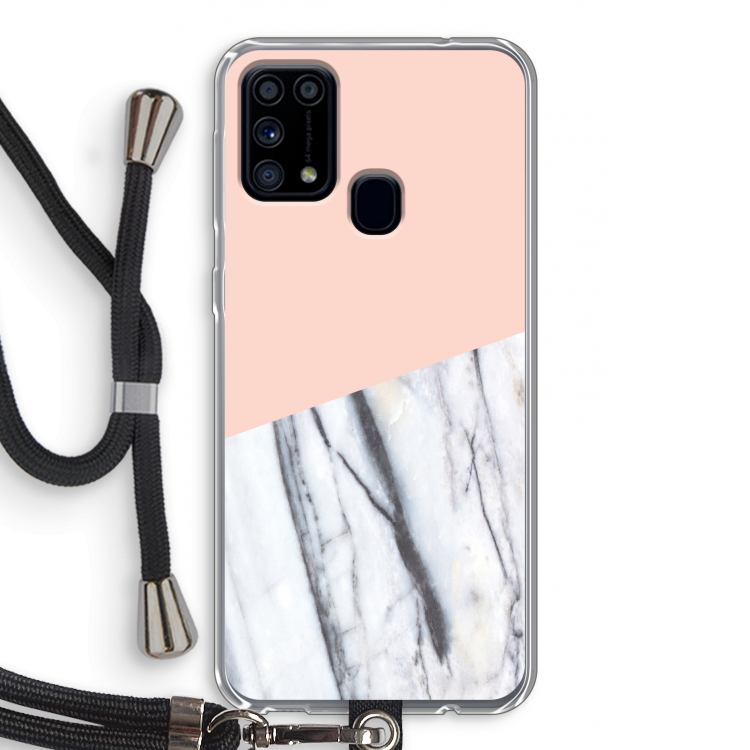 A touch of peach: Samsung Galaxy M31 Transparant Hoesje met koord