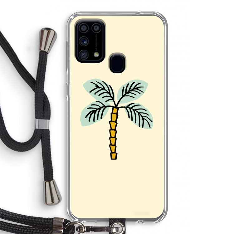 Palmboom: Samsung Galaxy M31 Transparant Hoesje met koord