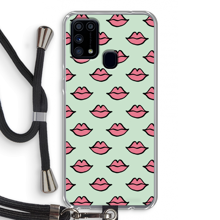 Lipjes: Samsung Galaxy M31 Transparant Hoesje met koord