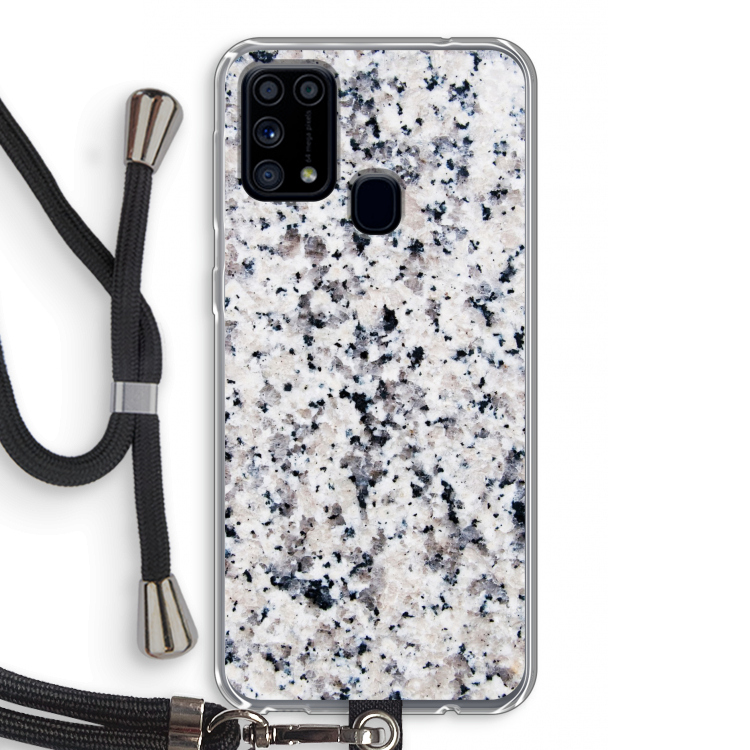 Gespikkelde marmer: Samsung Galaxy M31 Transparant Hoesje met koord