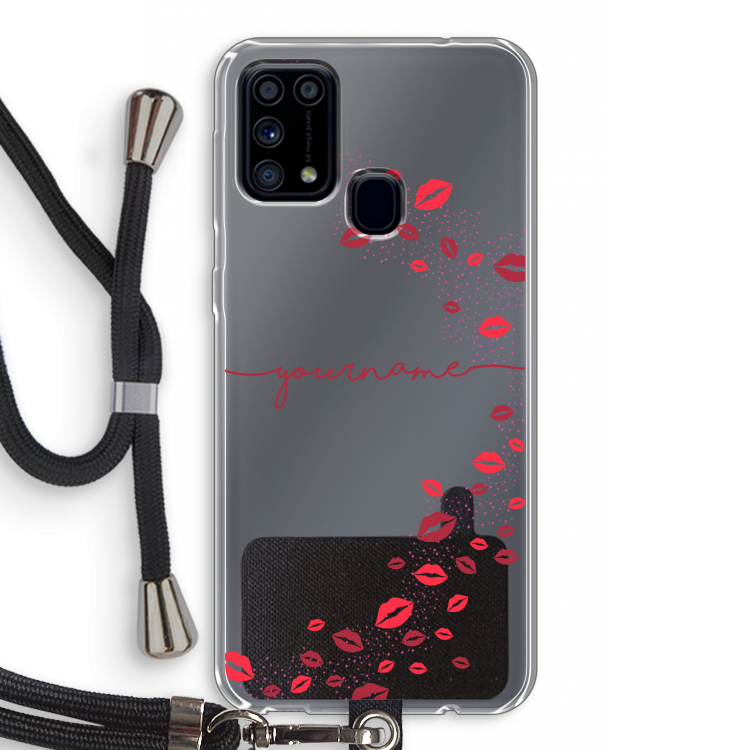 Kusjes: Samsung Galaxy M31 Transparant Hoesje met koord