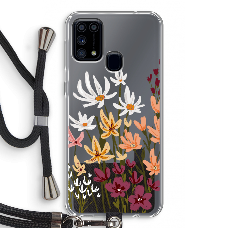 Painted wildflowers: Samsung Galaxy M31 Transparant Hoesje met koord