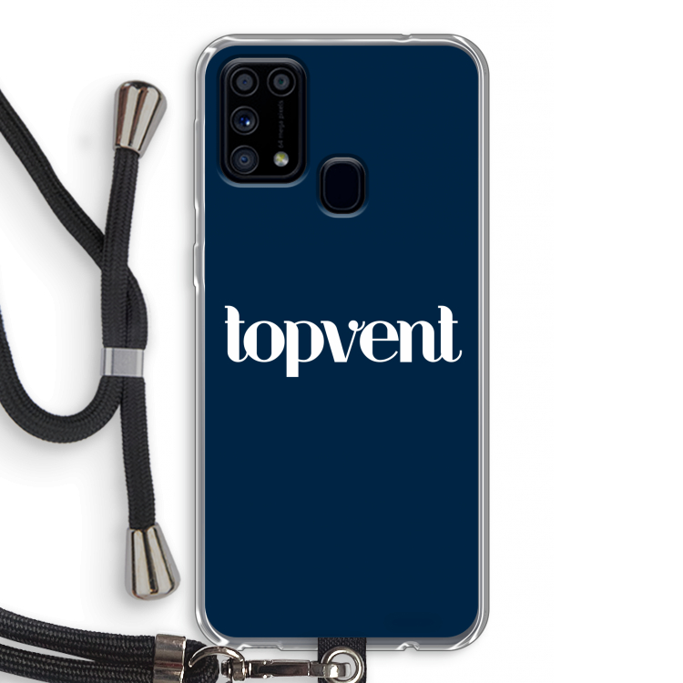 Topvent Navy: Samsung Galaxy M31 Transparant Hoesje met koord