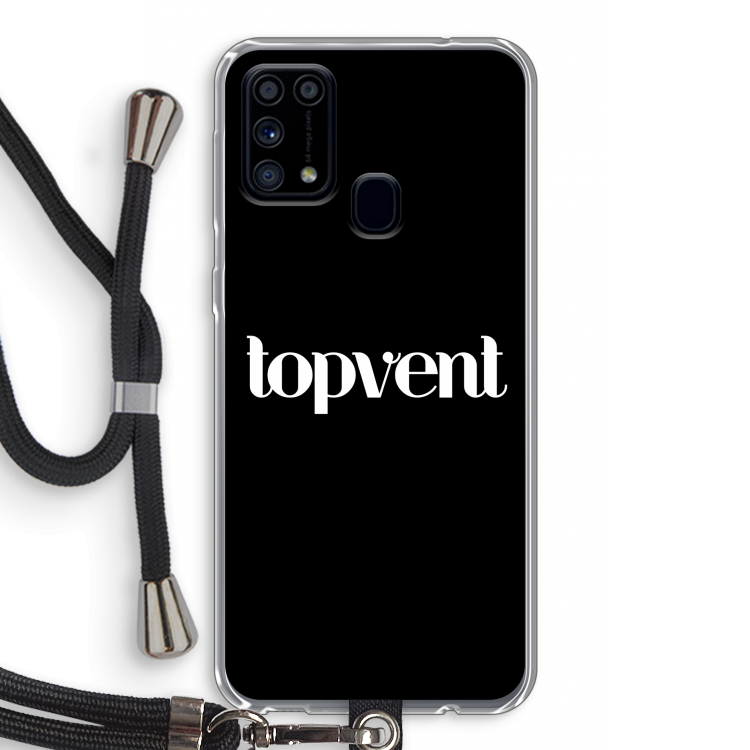 Topvent Zwart: Samsung Galaxy M31 Transparant Hoesje met koord