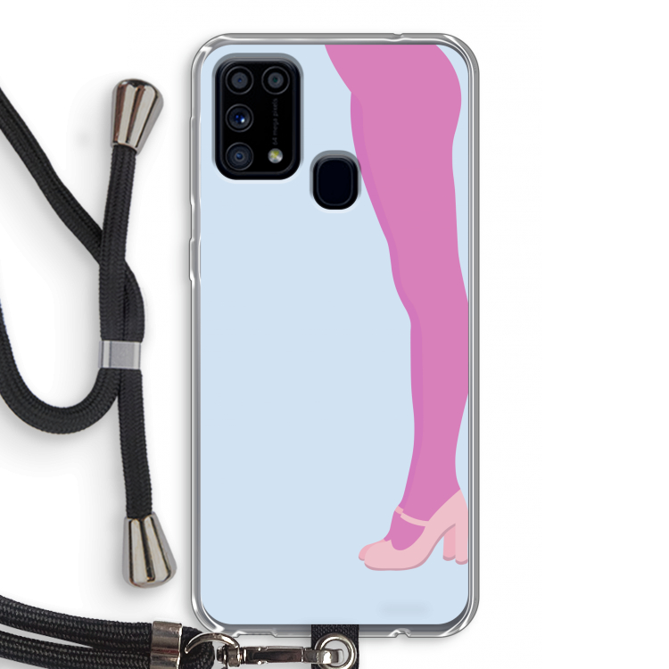 Pink panty: Samsung Galaxy M31 Transparant Hoesje met koord