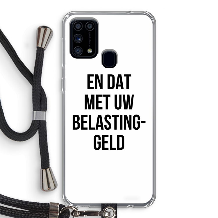 Belastinggeld: Samsung Galaxy M31 Transparant Hoesje met koord