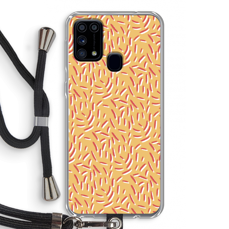 Camouflage: Samsung Galaxy M31 Transparant Hoesje met koord