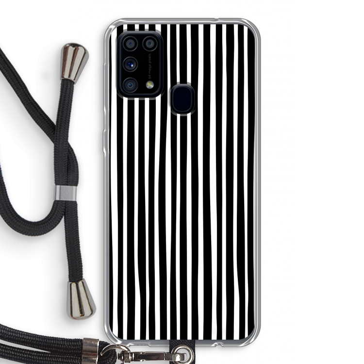 Stripes: Samsung Galaxy M31 Transparant Hoesje met koord