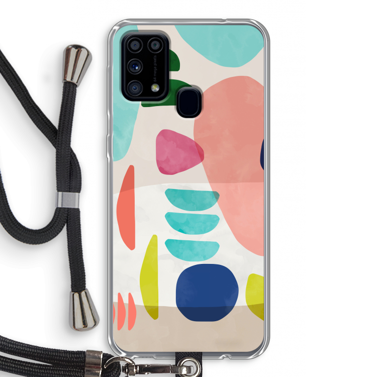 Bold Rounded Shapes: Samsung Galaxy M31 Transparant Hoesje met koord