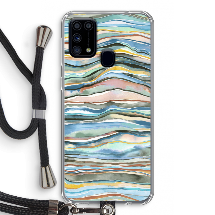 Watercolor Agate: Samsung Galaxy M31 Transparant Hoesje met koord