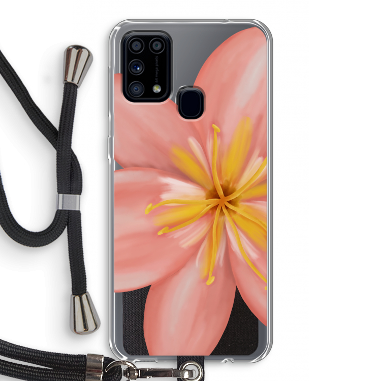 Pink Ellila Flower: Samsung Galaxy M31 Transparant Hoesje met koord