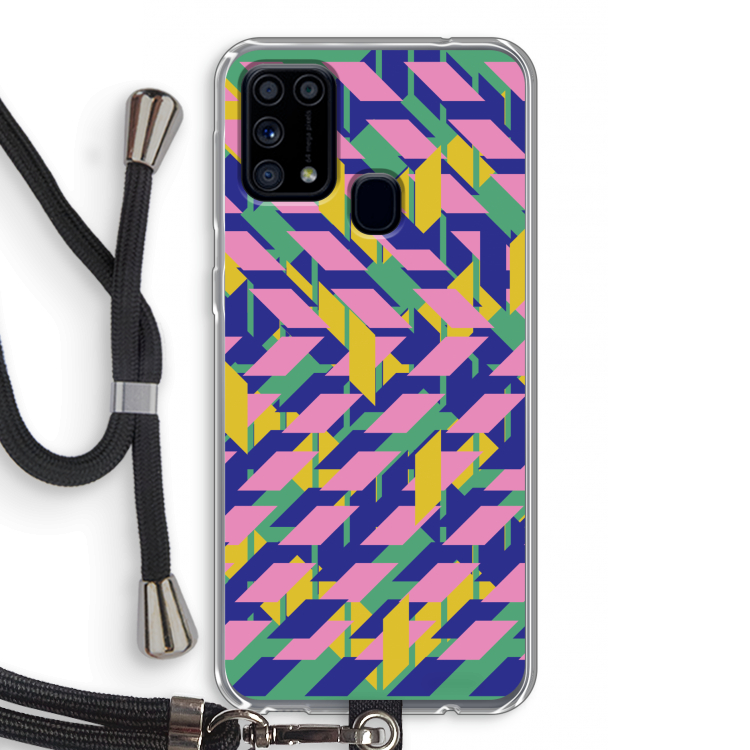 Skew Blush 1: Samsung Galaxy M31 Transparant Hoesje met koord