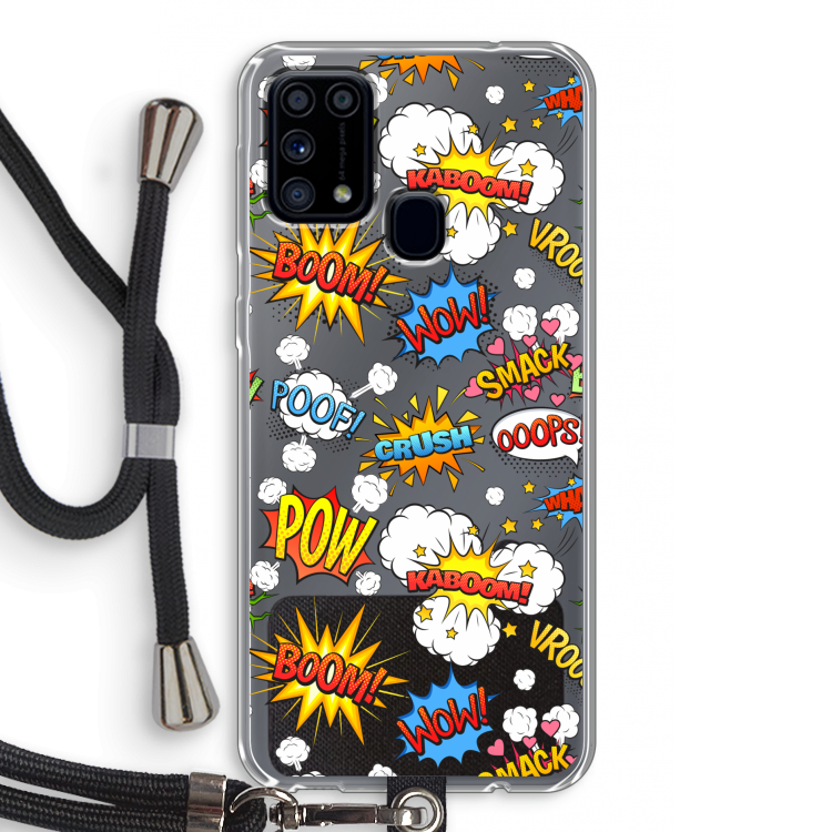 Pow Smack: Samsung Galaxy M31 Transparant Hoesje met koord
