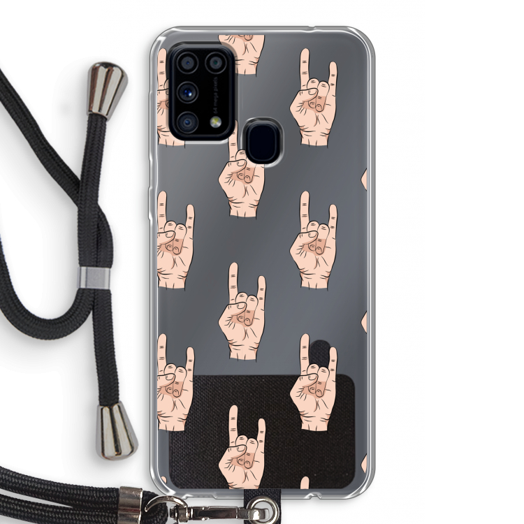 Rock: Samsung Galaxy M31 Transparant Hoesje met koord