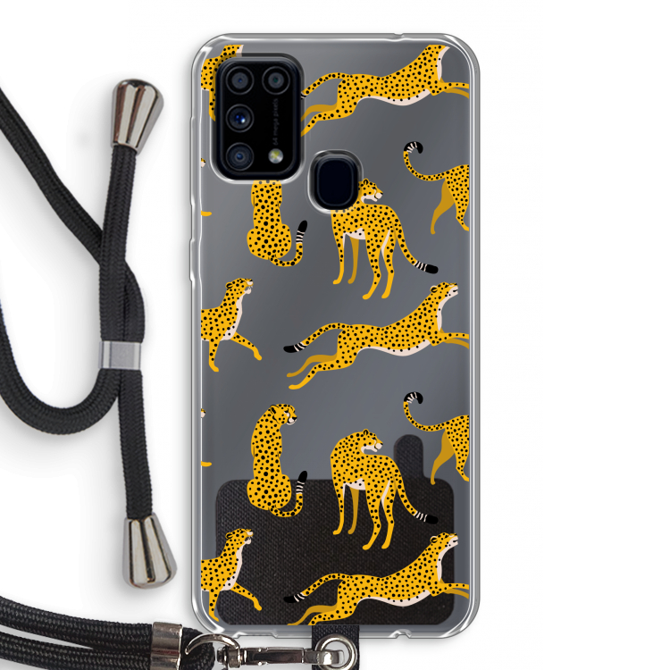 Luipaard: Samsung Galaxy M31 Transparant Hoesje met koord