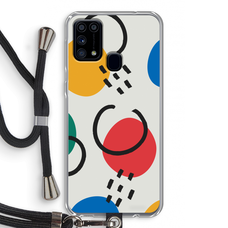 Illustratieve pop 3: Samsung Galaxy M31 Transparant Hoesje met koord
