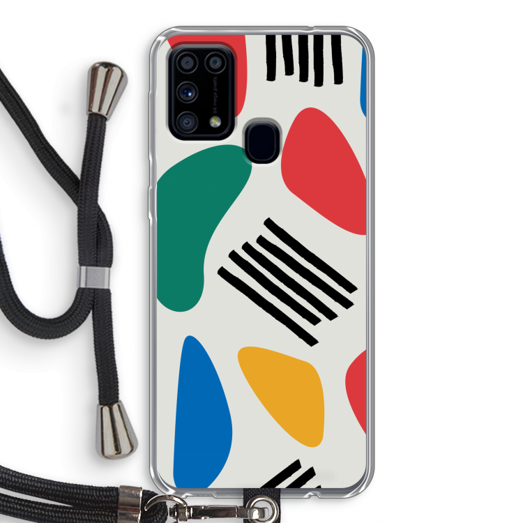 Illustratieve pop 1: Samsung Galaxy M31 Transparant Hoesje met koord