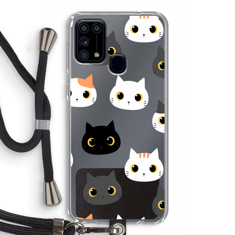 Katten: Samsung Galaxy M31 Transparant Hoesje met koord