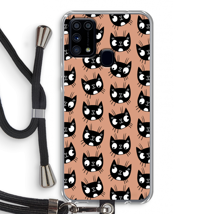 Kat: Samsung Galaxy M31 Transparant Hoesje met koord