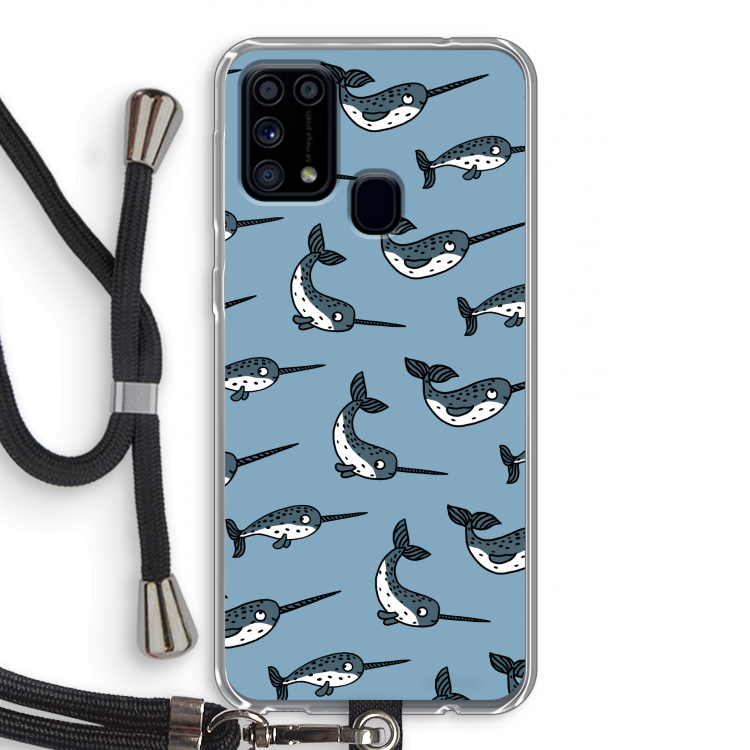 Narwhal: Samsung Galaxy M31 Transparant Hoesje met koord