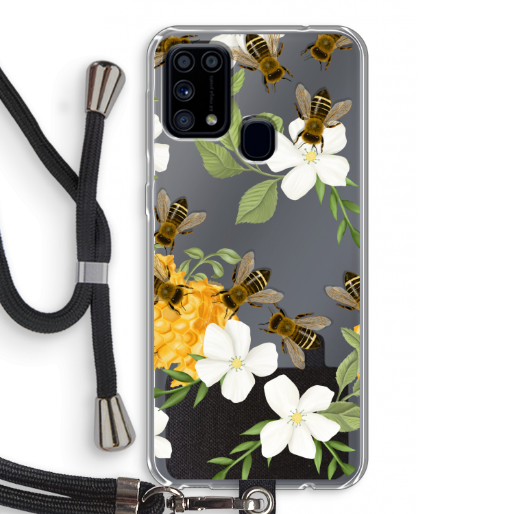 No flowers without bees: Samsung Galaxy M31 Transparant Hoesje met koord