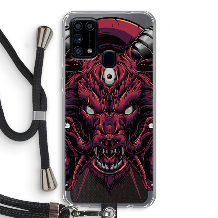 Hell Hound and Serpents: Samsung Galaxy M31 Transparant Hoesje met koord