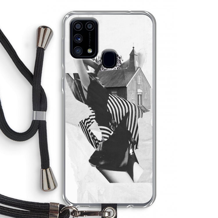 House: Samsung Galaxy M31 Transparant Hoesje met koord